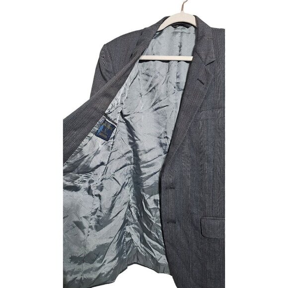 Nino Cerruti Rue Royale blue gray check blazer 38R Waist - Picture 3 of 9